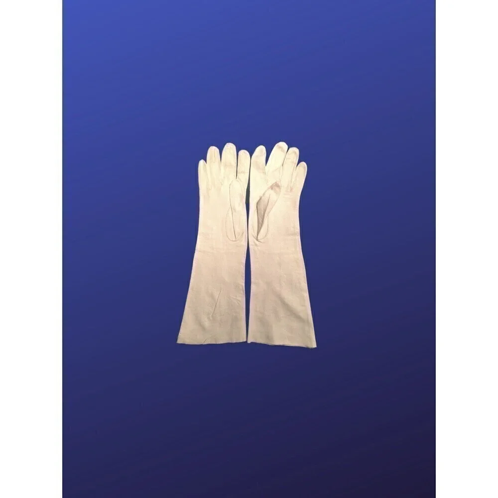 UNBRANDED 100% Leather Kid Gloves, Women’s Small, CREAM, Pre-owned, EUC